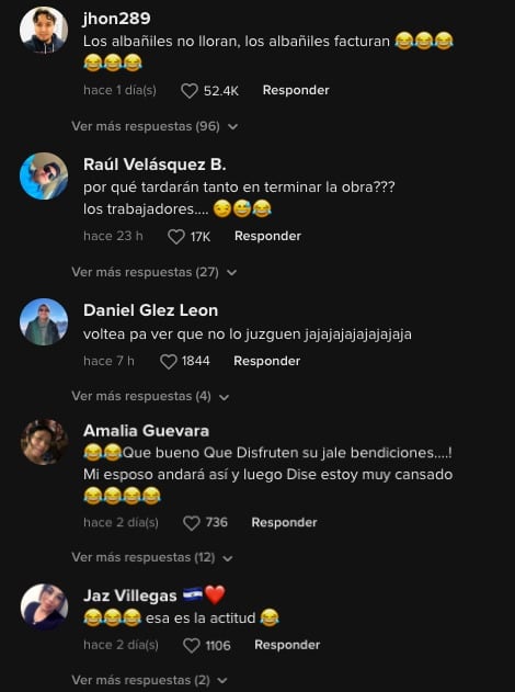 Usuarios de TikTok reaccionan al video del albañil bailando ‘TQG’