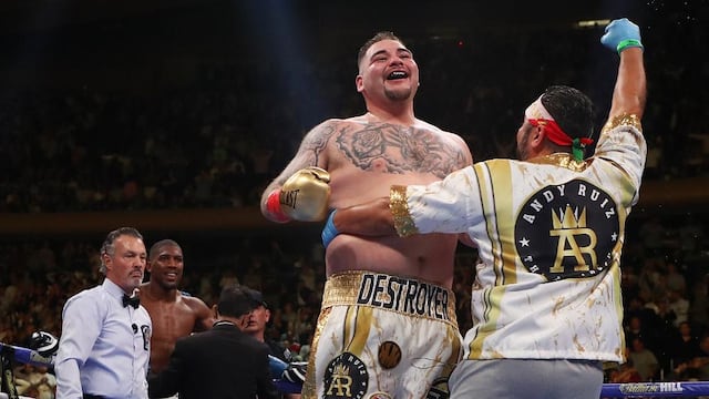Andy Ruiz Jr. tras la victoria.