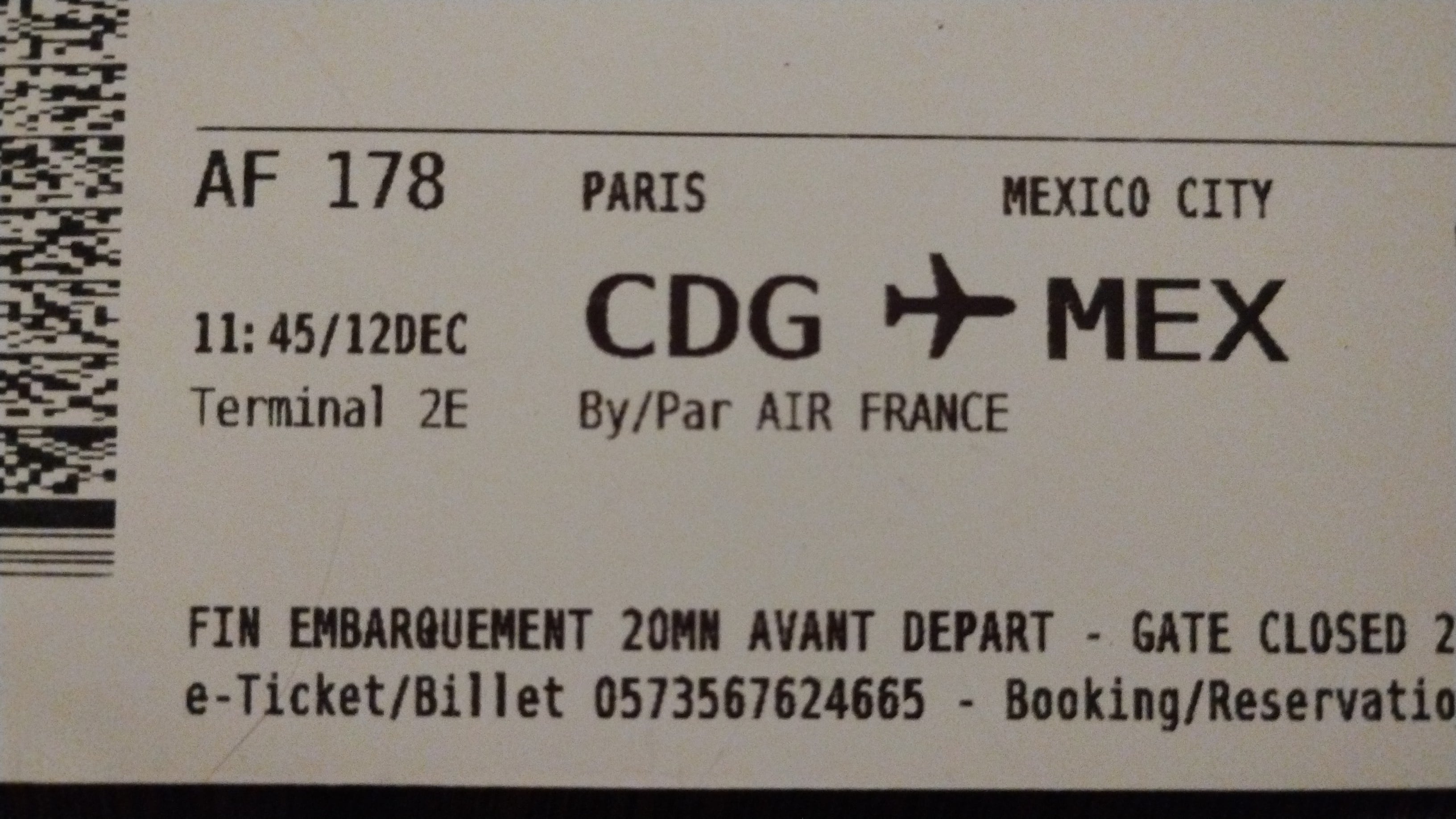 Vuelo de Air France de París a México