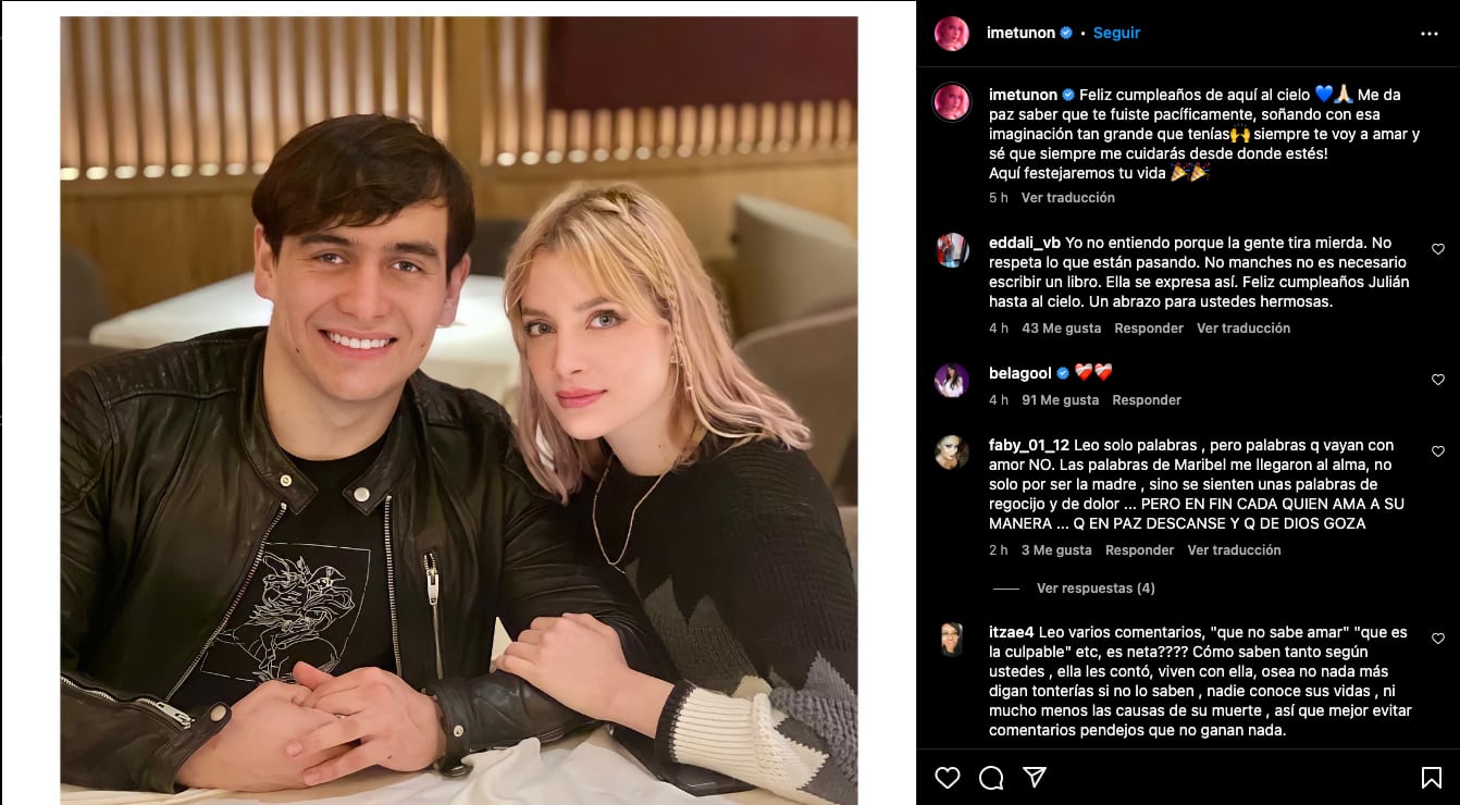 Imelda Tuñón Garza dedica mensaje a Julián Figueroa en su cumpleaños