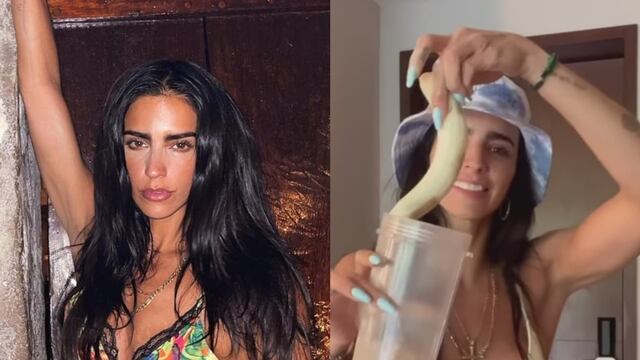 Bárbara de Regil muestra su lado sensual mordiendo un plátano.