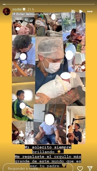 Christian Nodal se autofelicita por el día del padre, con collage con su hija Inti.