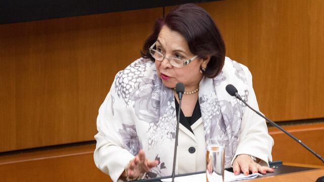 Celia Maya durante comparecencia ante el Senado de la República.