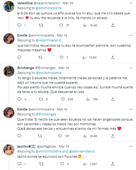 Reacciones a la carta que escribió una abuela a su nieta y que ella encontró un año después