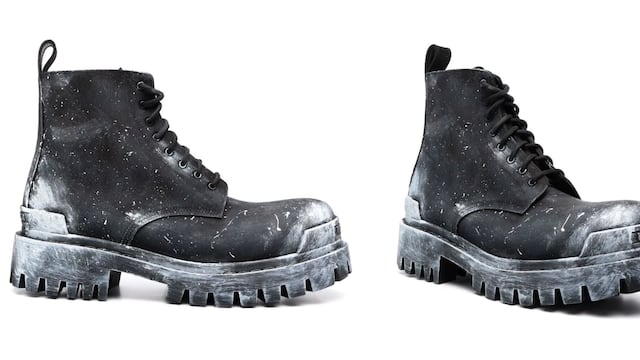 Botas Balenciaga manchadas con pintura