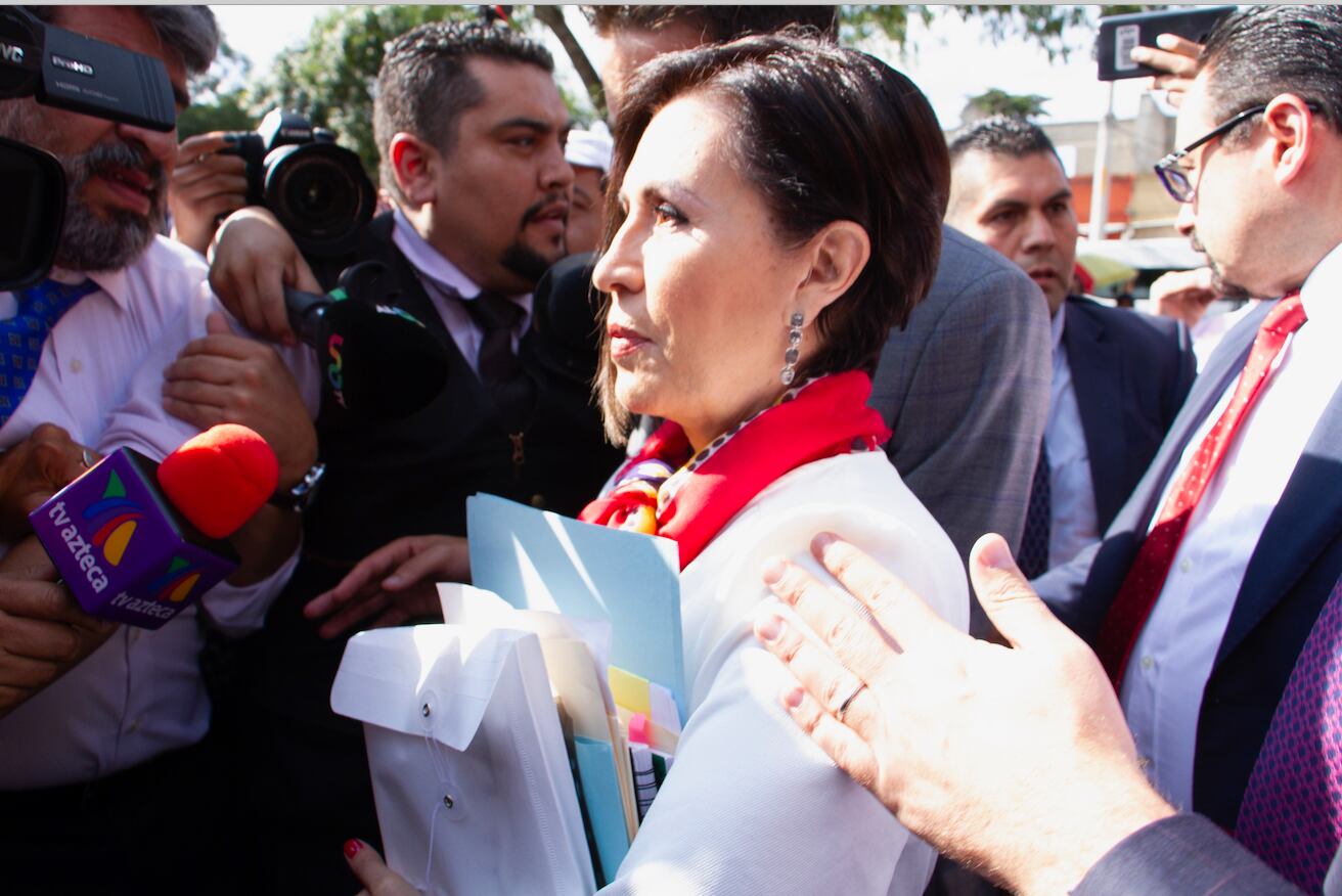 Rosario Robles en su arribo a la audiencia de vinculación a proceso el pasado 13 de agosto.
