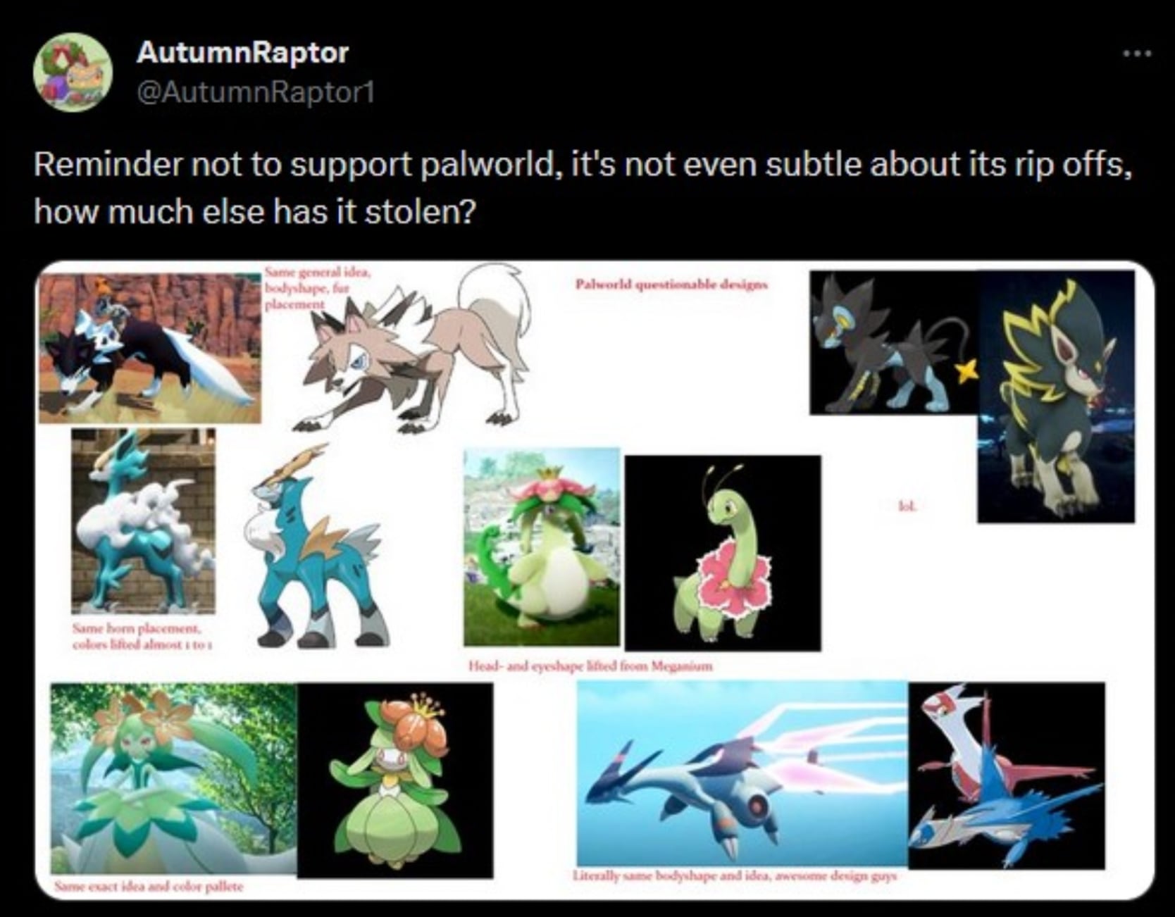 Plagio con inteligencia artificial de Palworld