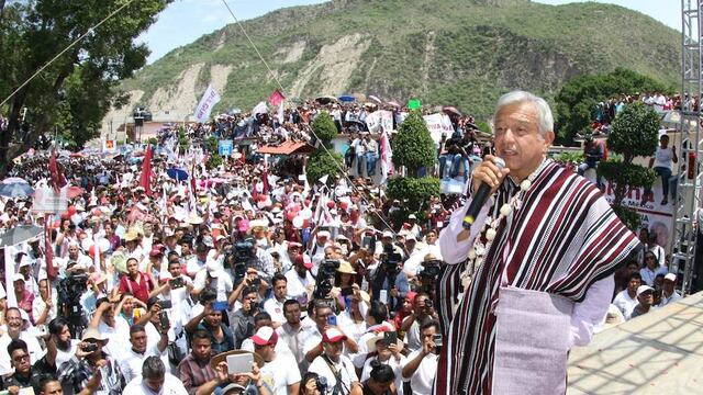 Andrés Manuel López Obrador encabeza acto de campaña en Tlapa, Guerrero.
