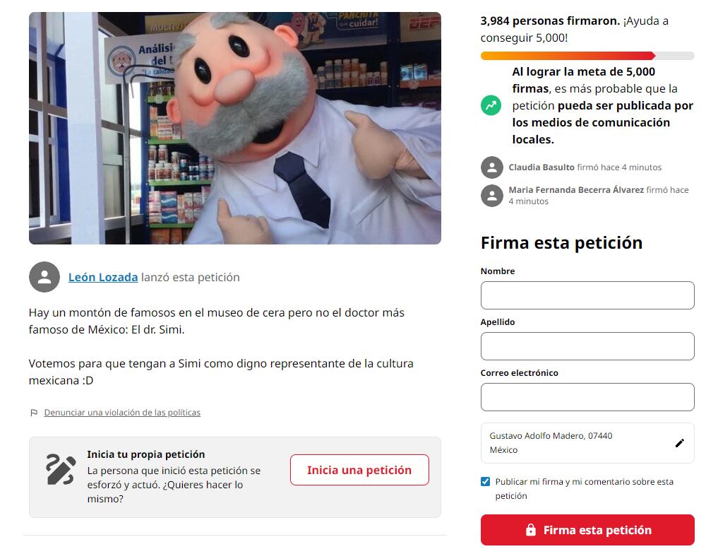 Petición en change.org para que el Dr. Simi esté en el Museo de Cera