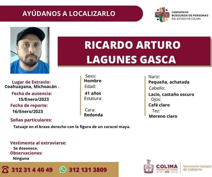 Ficha de búsqueda de Ricardo Lagunes