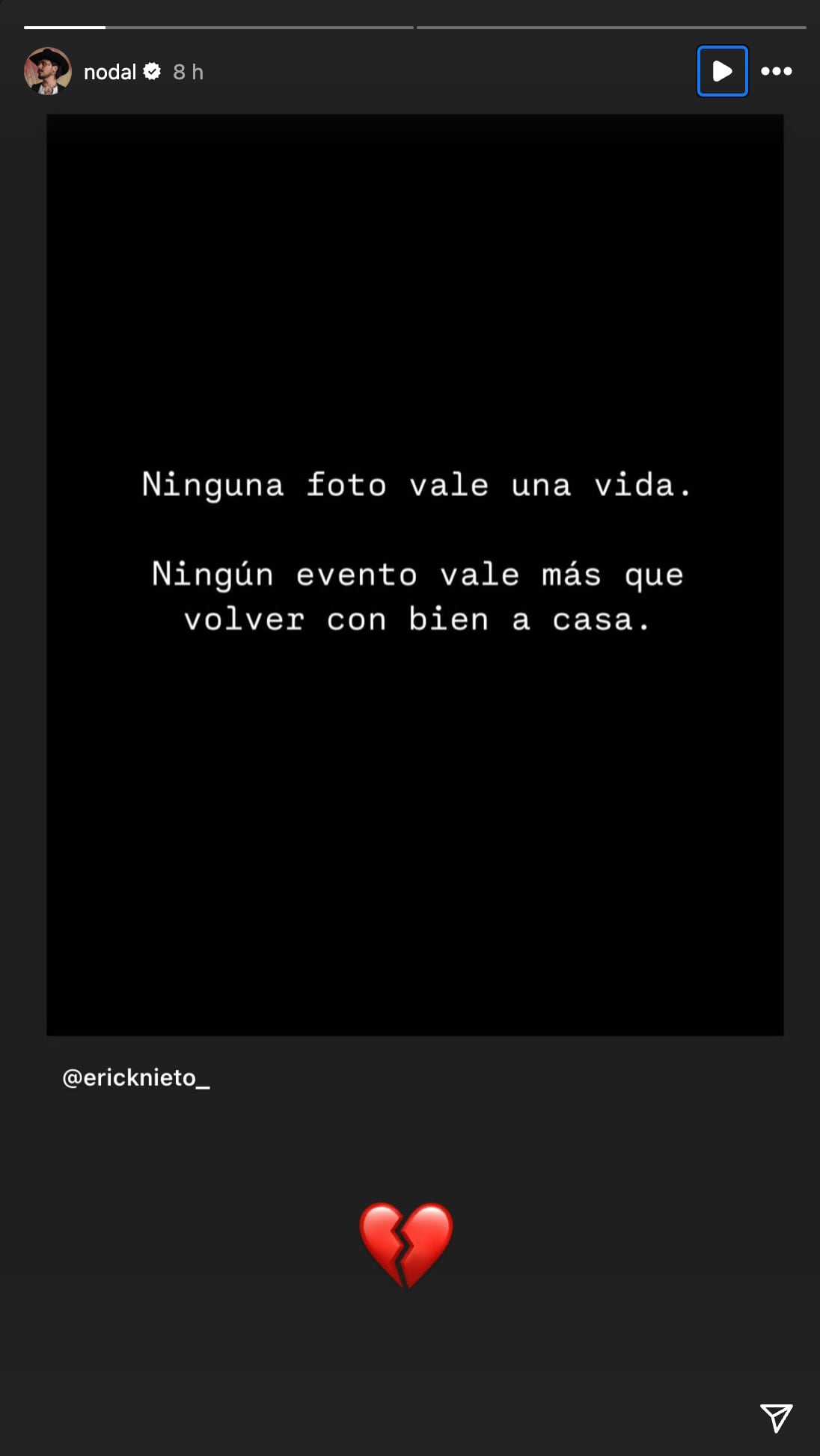 Christian Nodal comparte su indignación por lo ocurrido en el Axe Ceremonia 2025