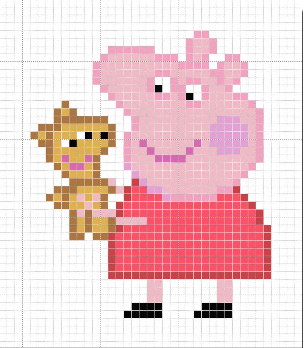 Peppa Pig para bordar con su osito