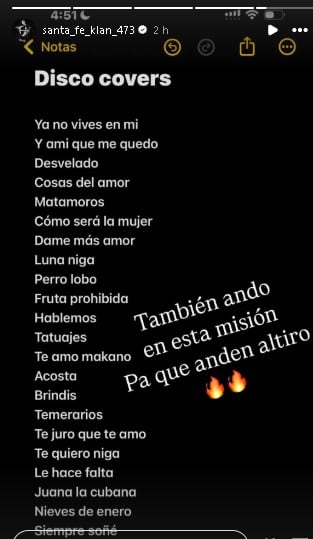 Santa Fe Klan sacará disco de covers.