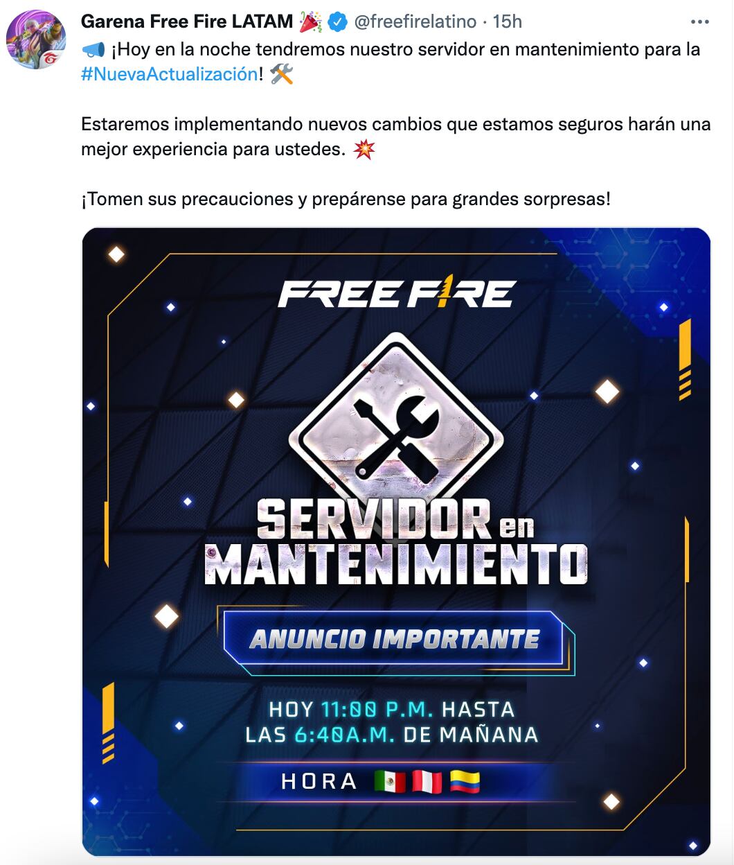 Free Fire anuncia actualizaciones este 20 de julio