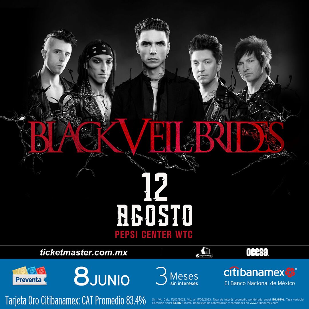 Black Veil Brides: Precio de los boletos y día de la preventa para verlos en concierto
