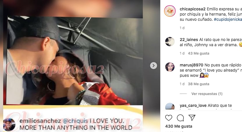 Emilio Sánchez besa a Chiquis Rivera
