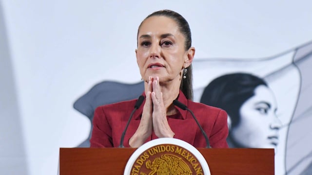 Claudia Sheinbaum, presidenta de México, durante su intervención en la "Conferencia del pueblo"