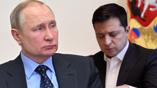 Guerra Rusia Ucrania: Vladimir Putin (izquierda) y Volódimir Zelensky (derecha)