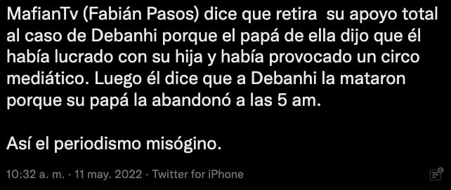 Críticas a Fabián Pasos, de Mafian TV