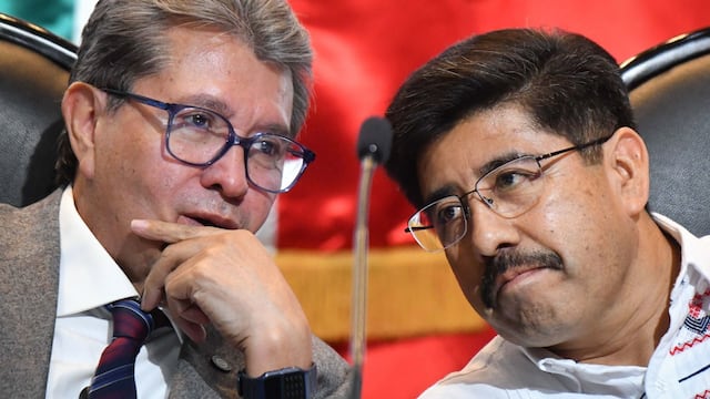 Ricardo Monreal, diputado y coordinador del grupo parlamentario de Morena, y Hugo Aguilar Ortiz, ministro presidente electo de la Suprema Corte de Justicia de la Nación