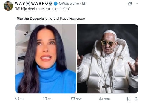 Memes de Martha Debayle por la muerte del Papa Francisco
