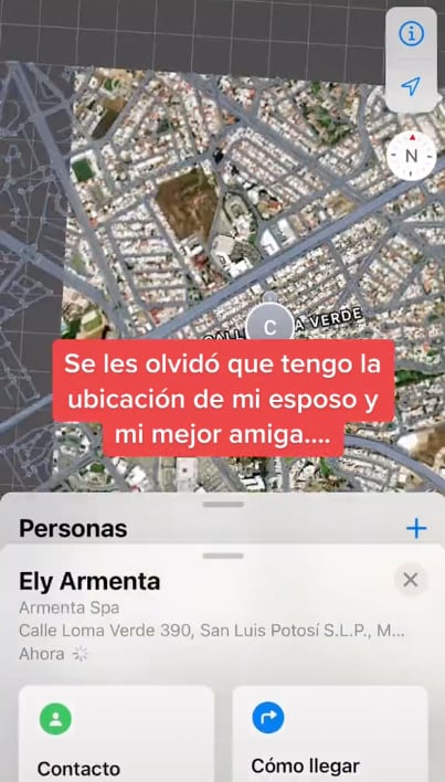 Ubicaciones del esposo (C) y la amiga (E)