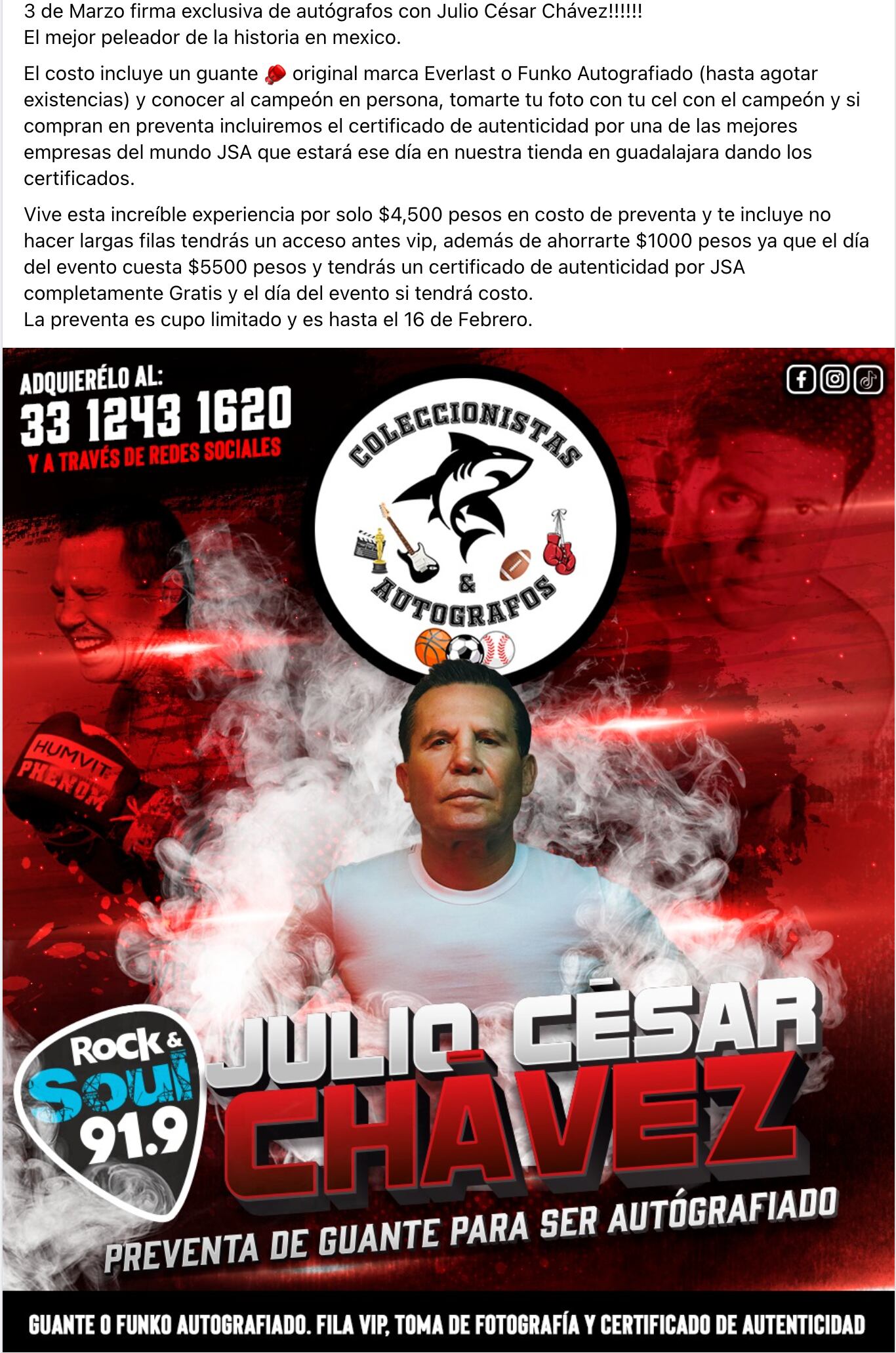 Julio César Chávez autógrafos