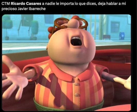 Meme sobre Ricardo Casares interrumpiendo a Javier Ibarreche.