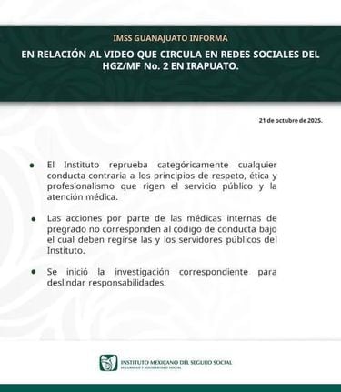 Comunicado IMSS Irapuato