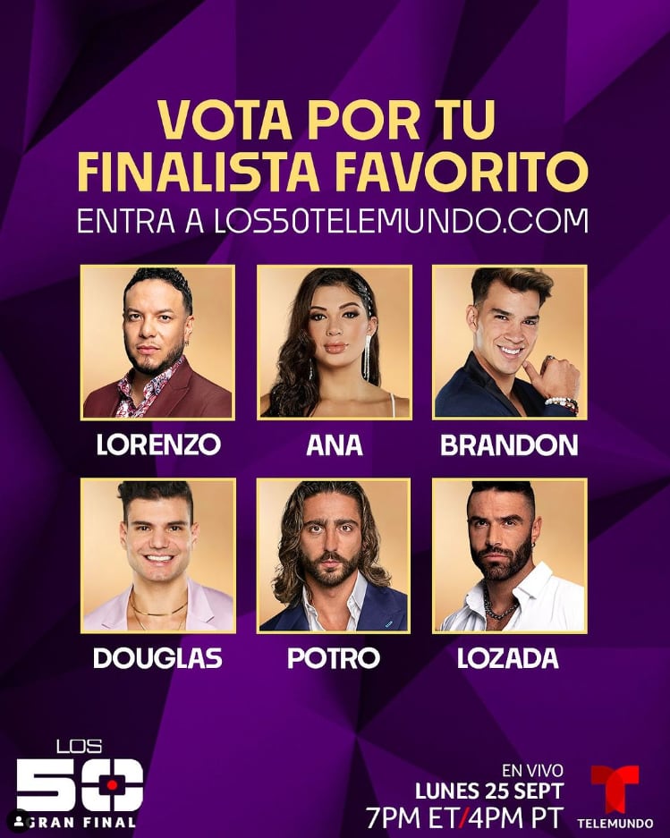Ellos son los 6 finalistas de Los 50 que competirán en la gran final