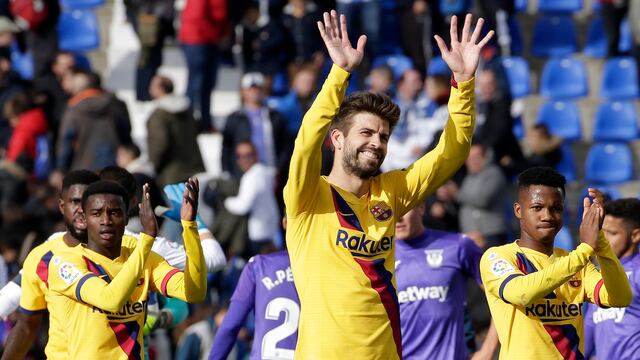 Gerard Pique celebra el triunfo culé