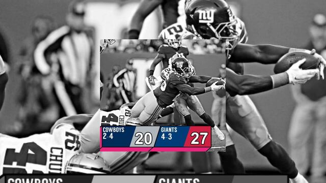 Dallas pierde 20-27 ante los Gigantes de Nueva York y suma cuatro partidos consecutivos sin ganar en la temporada regular.