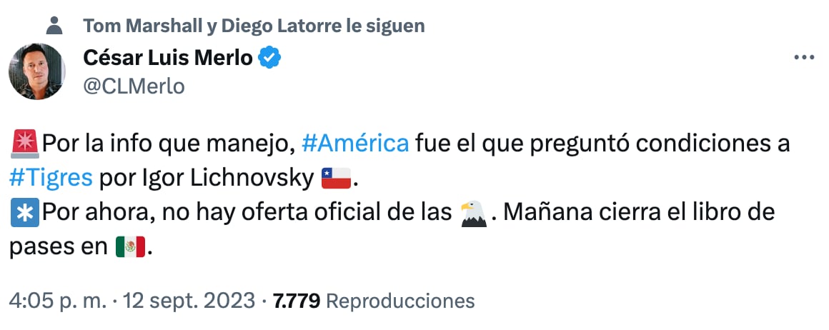 ¿Igor Lichnovsky al Club América?