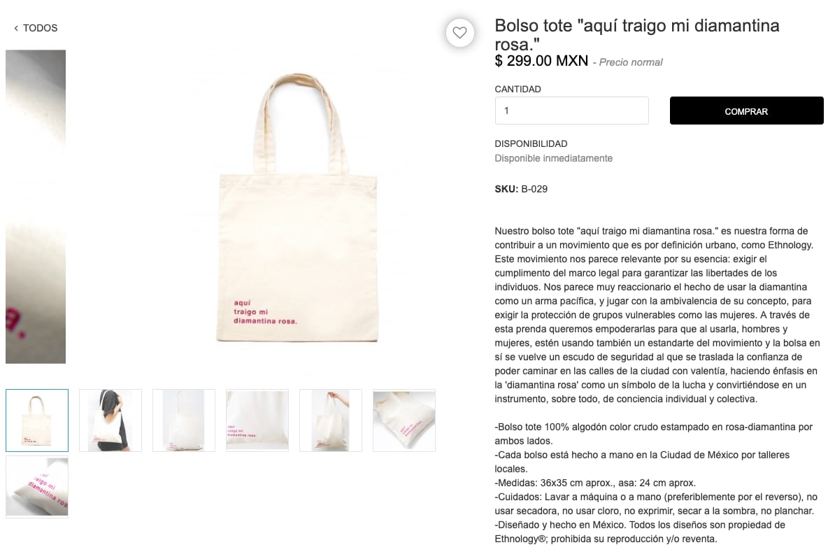 Diamantina rosa en bolsa