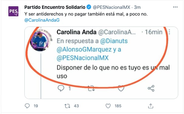 PES responde a Carolina Anda