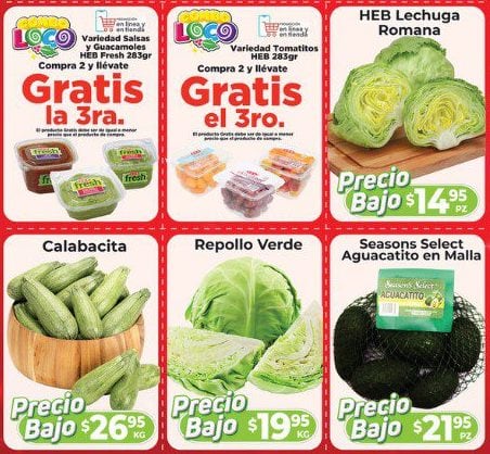 Ofertas en frutas y verduras de HEB, válidas del 5 al 11 de diciembre