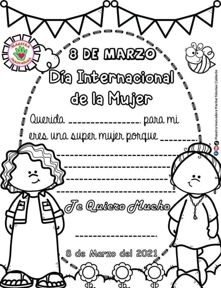 Dibujos del 8 de marzo para colorear por el Día Internacional de la Mujer