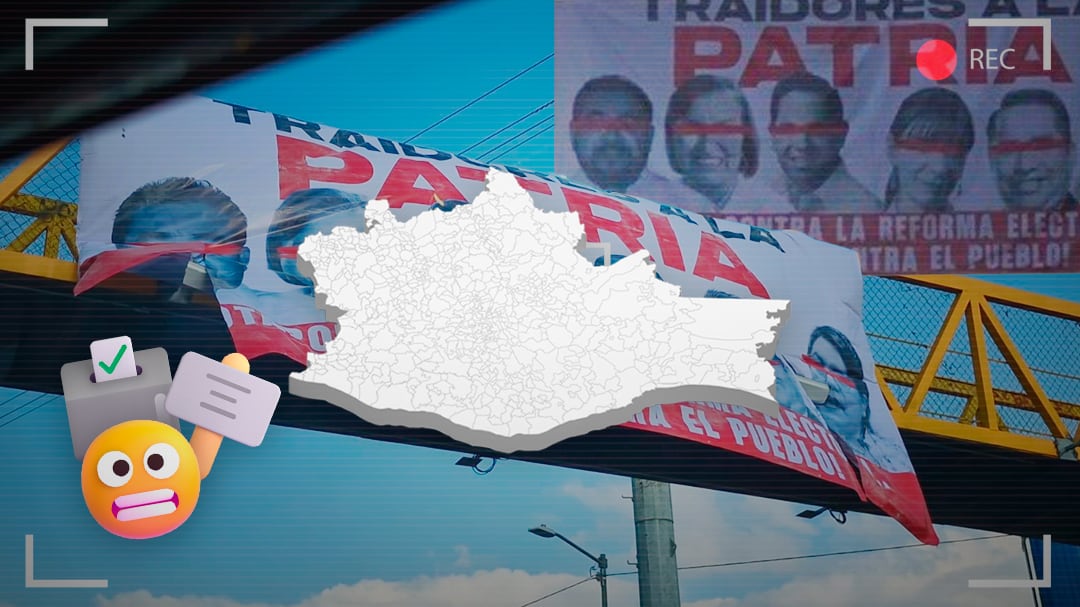 Cuelgan mantas en Oaxaca contra diputados que frenaron reforma