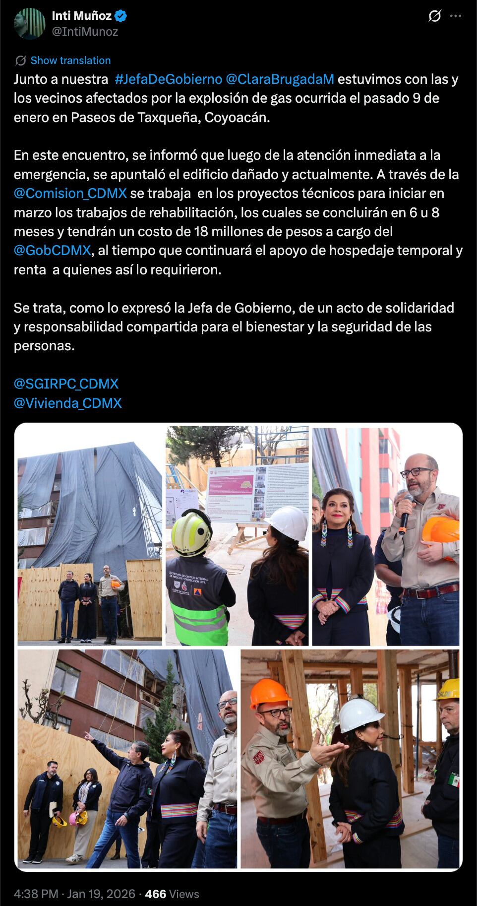 Así será la reparación del edificio afectado por explosión en Paseos de Taxqueña