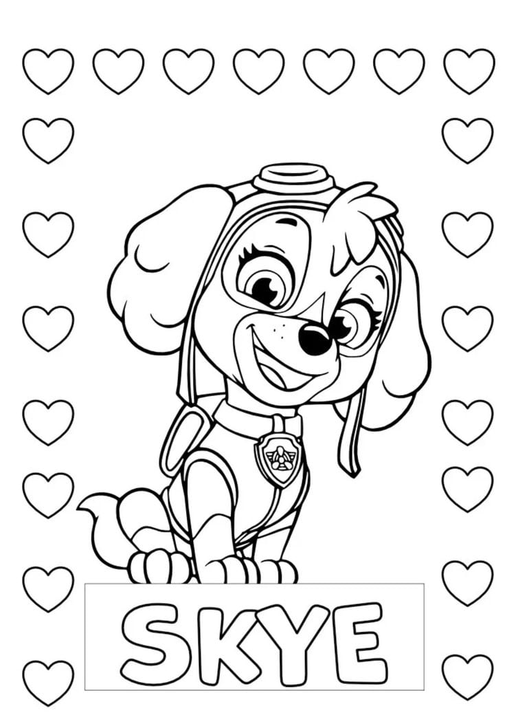 Dibujos de Paw Patrol bonitos del Día de las Madres para colorear