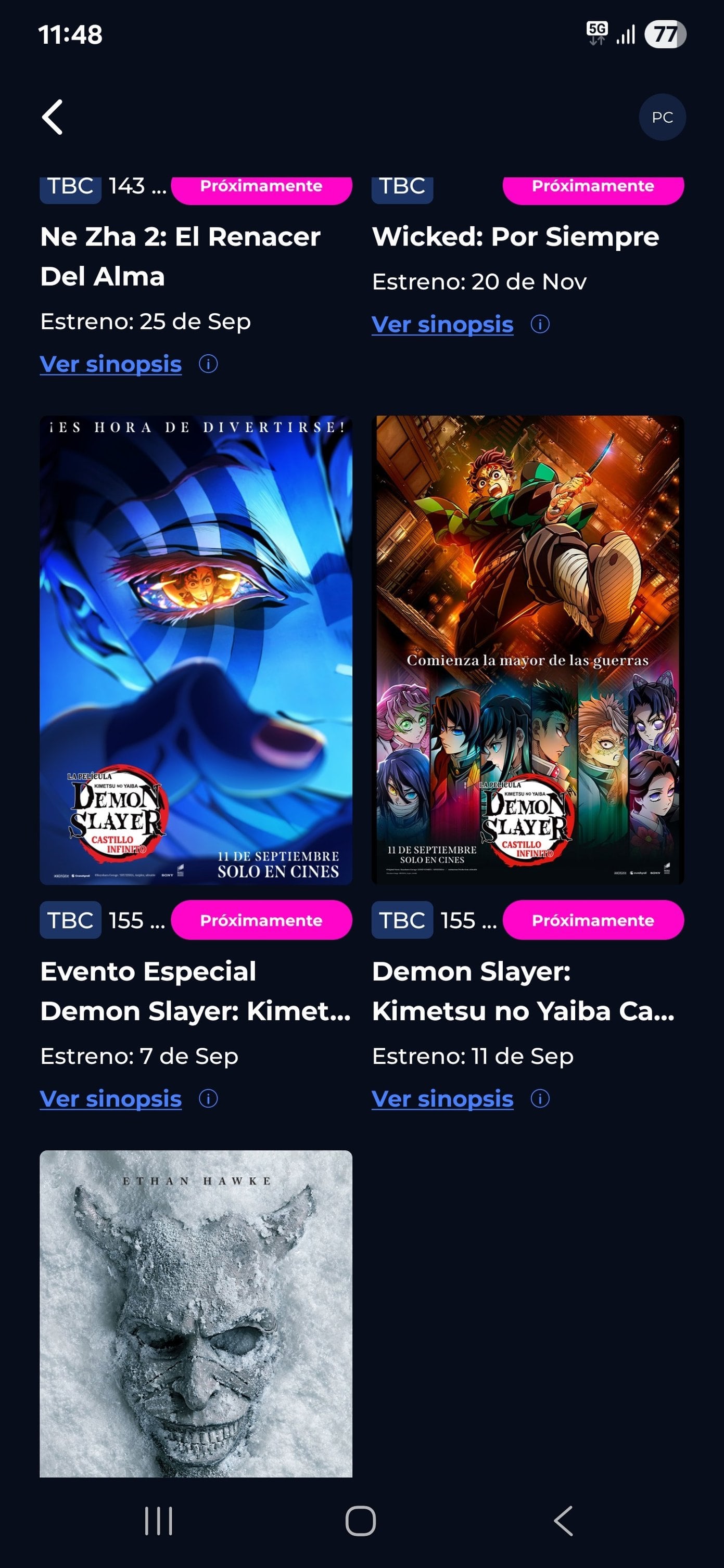 Evento especial de Demon Slayer: El Castillo Infinito en Cinépolis