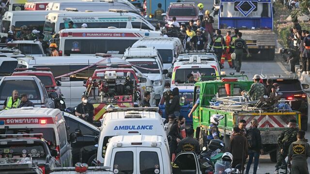 Terremoto en Bangkok, Tailandia; equipos de emergencia atienden a las víctimas
