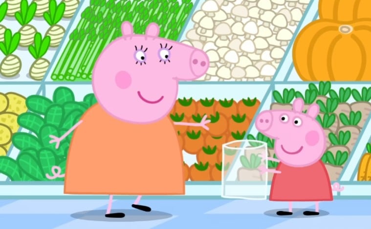A Peppa Pig le encanta ir de compras