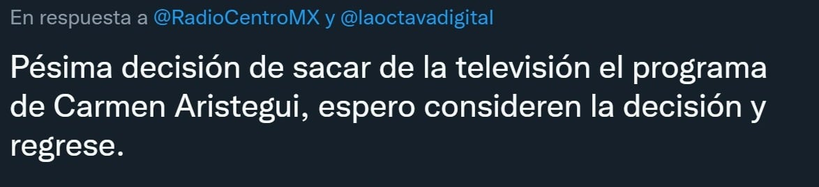 Carmen Aristegui ya no está en televisión