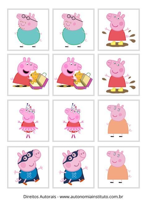 Memorama de George, el hermano de Peppa Pig, para imprimir