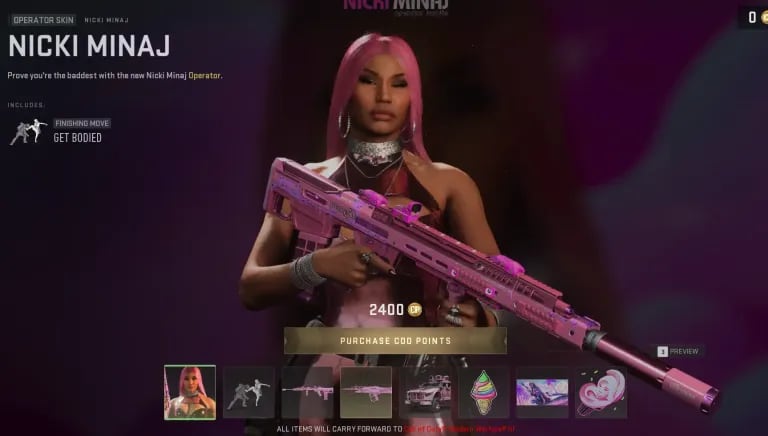 Ya esta disponible la colaboración de Call of Duty x Nicki Minaj en Modern Warfare 2 y Warzone 2