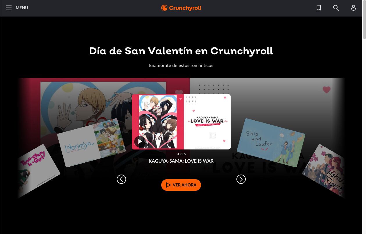 Crunchyroll estará gratis en febrero por el Día del Amor y la Amistad
