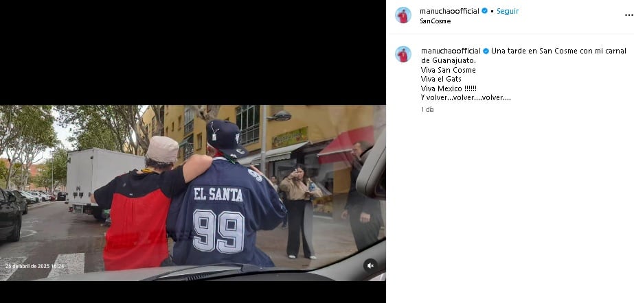 Manu Chao agradece a su "carnal" Santa Fe Klan.