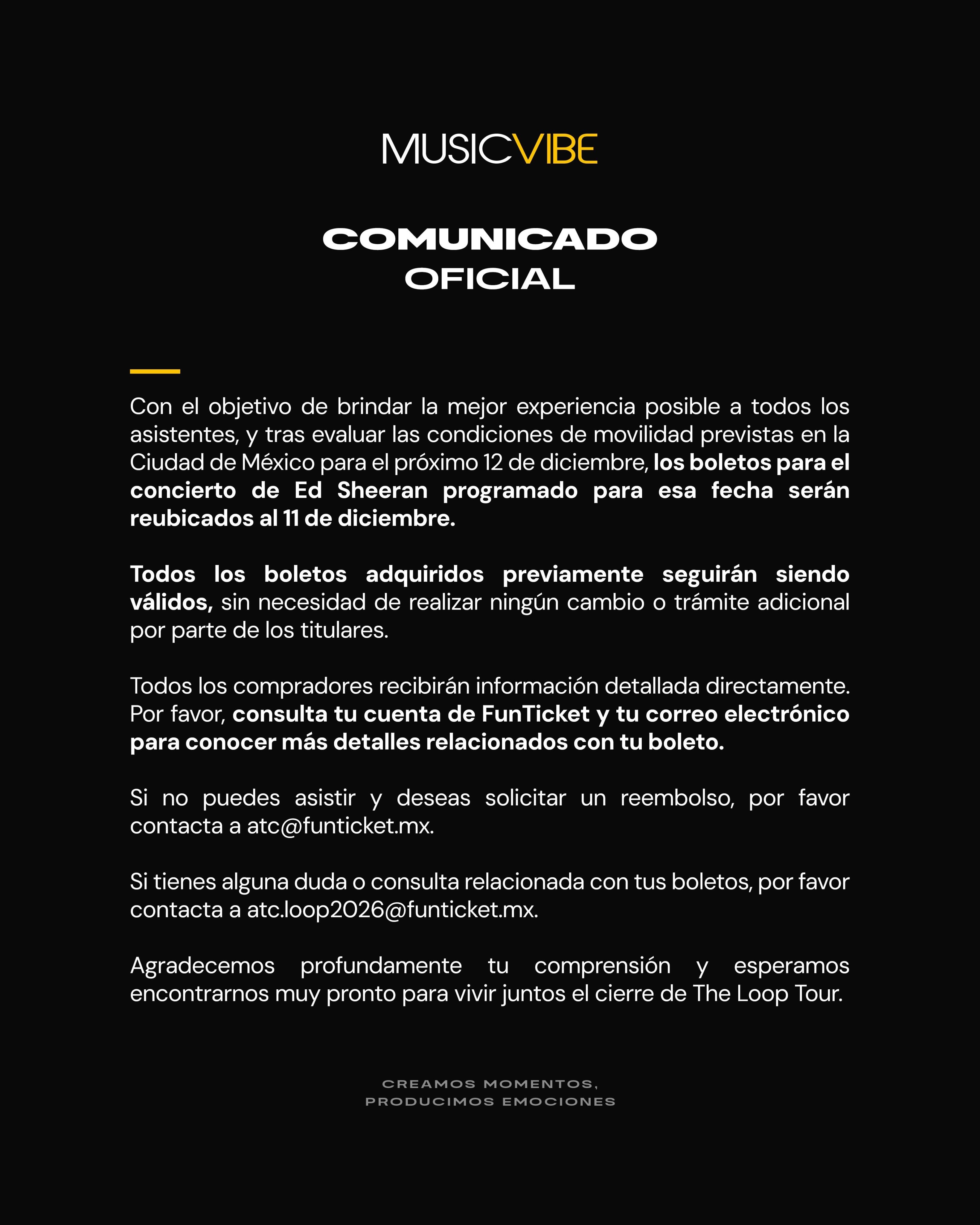Ed Sheeran cancela su segundo concierto del 12 de diciembre en CDMX