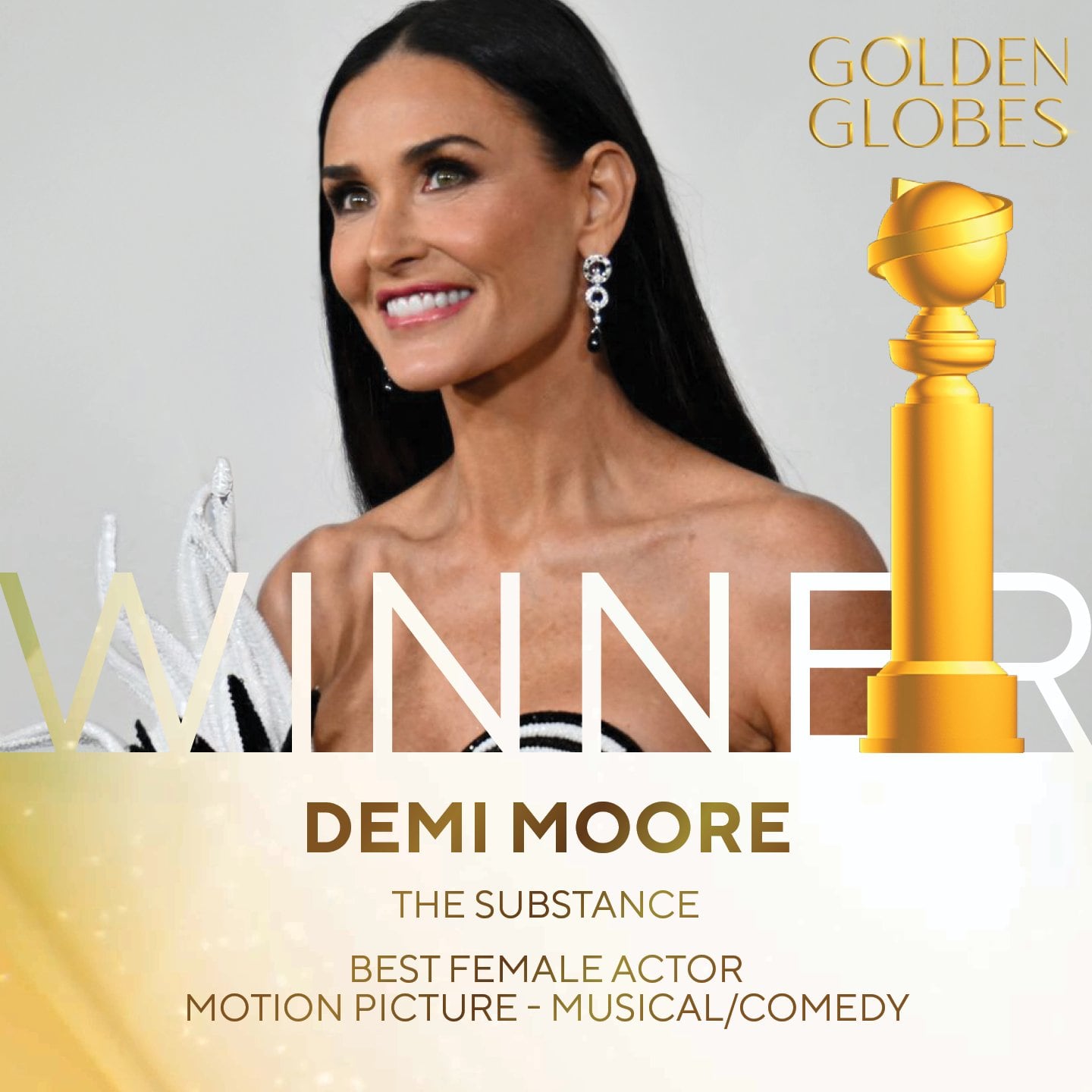 Demi Moore, ganadora Globos de Oro 2025